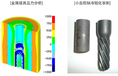 【金属模具应力分析】 【小齿轮轴冷锻化事例】