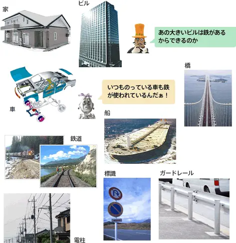 家 ビル 車 橋 鉄道 船 電柱 標識 ガードレール
