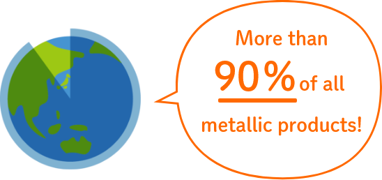 More than 90% of all metallic products!