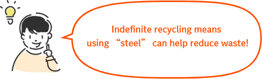 Indefinite recycling means using “steel” can help reduce waste!