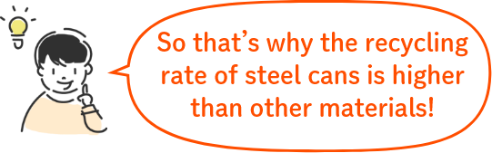 So that’s why the recycling rate of steel cans is higher than other materials!