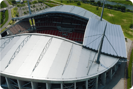 Roof of a stadium