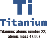 [Ti]Titanium: atomic number 22; atomic mass 47.867