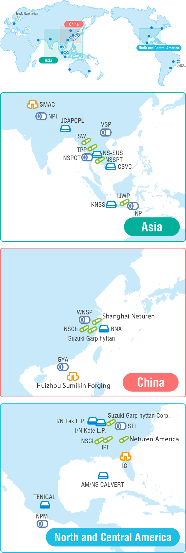 China Asia North and Central America