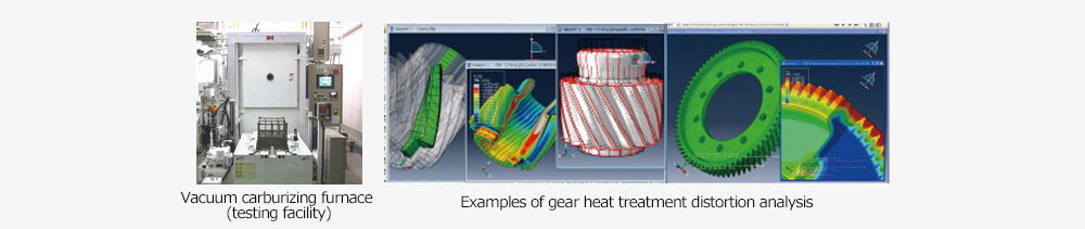 Vacuum carburizing furnace (testing facility) / Examples of gear heat treatment distortion analysis