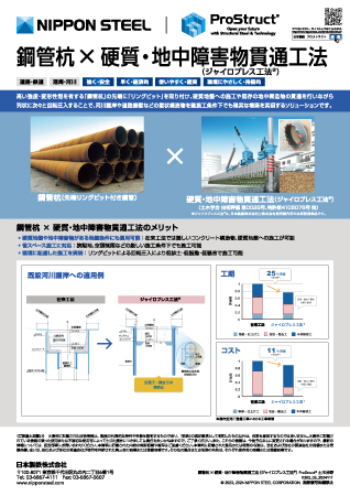鋼管杭×硬質・地中障害物貫通工法（ジャイロプレス工法）
