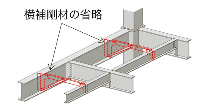 横補剛材の省略