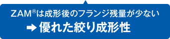 ZAM®は成形後のフランジ残量が少なく、優れた絞り成形性