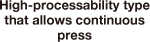 High-processability type that allows continuous press