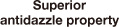 Superior antidazzle property