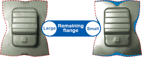 ZAM™ leaves a smaller area of flange after forming.