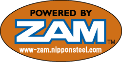 ZAM campaign logo: oval orange type