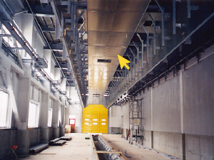 Ventilation duct for train depot