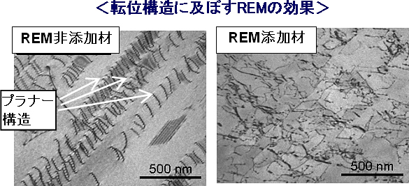 転位構造に及ぼすREMの効果