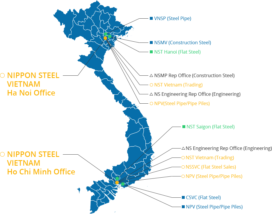 Major subsidiaries and affiliates in VIETNAM