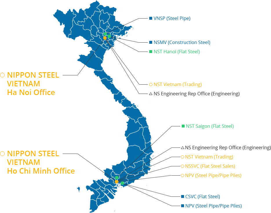 Major subsidiaries and affiliates in VIETNAM