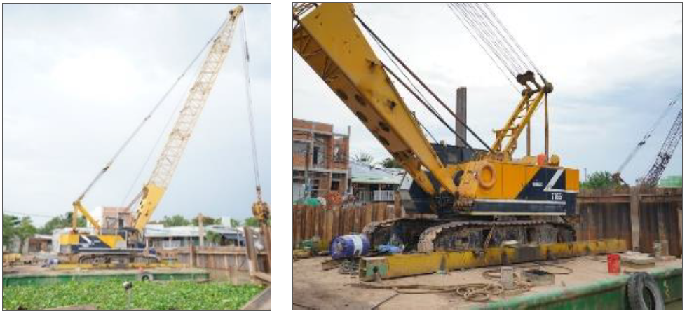 Crawler Crane 60 ton and Barge 500 ton