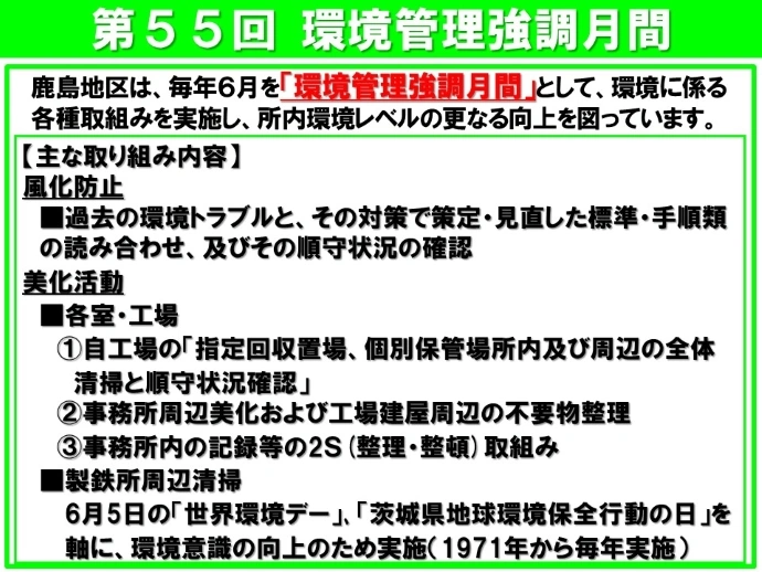 第55回　環境管理強調月間