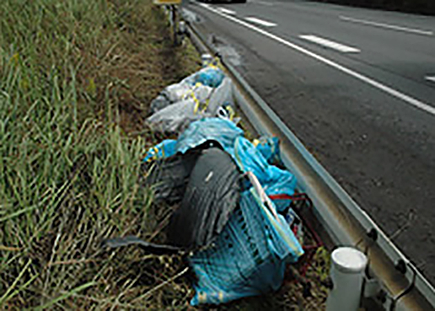 心ないポイ捨てがゴミの山になります