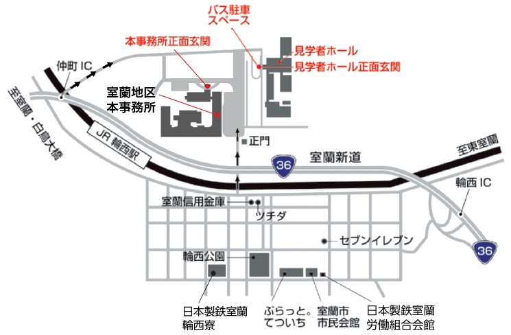 製鉄所周辺の詳細地図